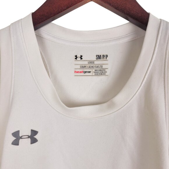 bundle 2 Under Armour Workout Tank Tops blue/white high neck size small - Picture 4 of 8